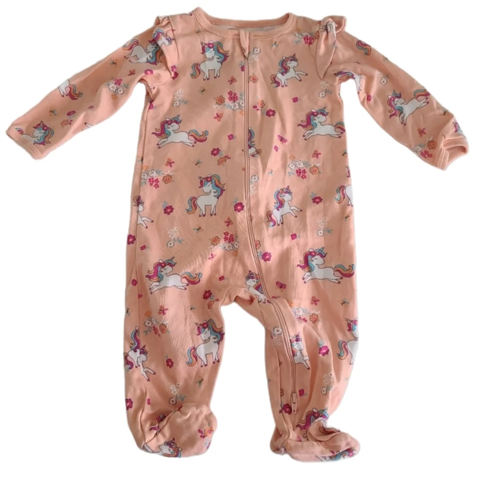Onesies Baby Girl Bundle Lot Carter's Gerber Blue Pink Orange Size6-9 Months